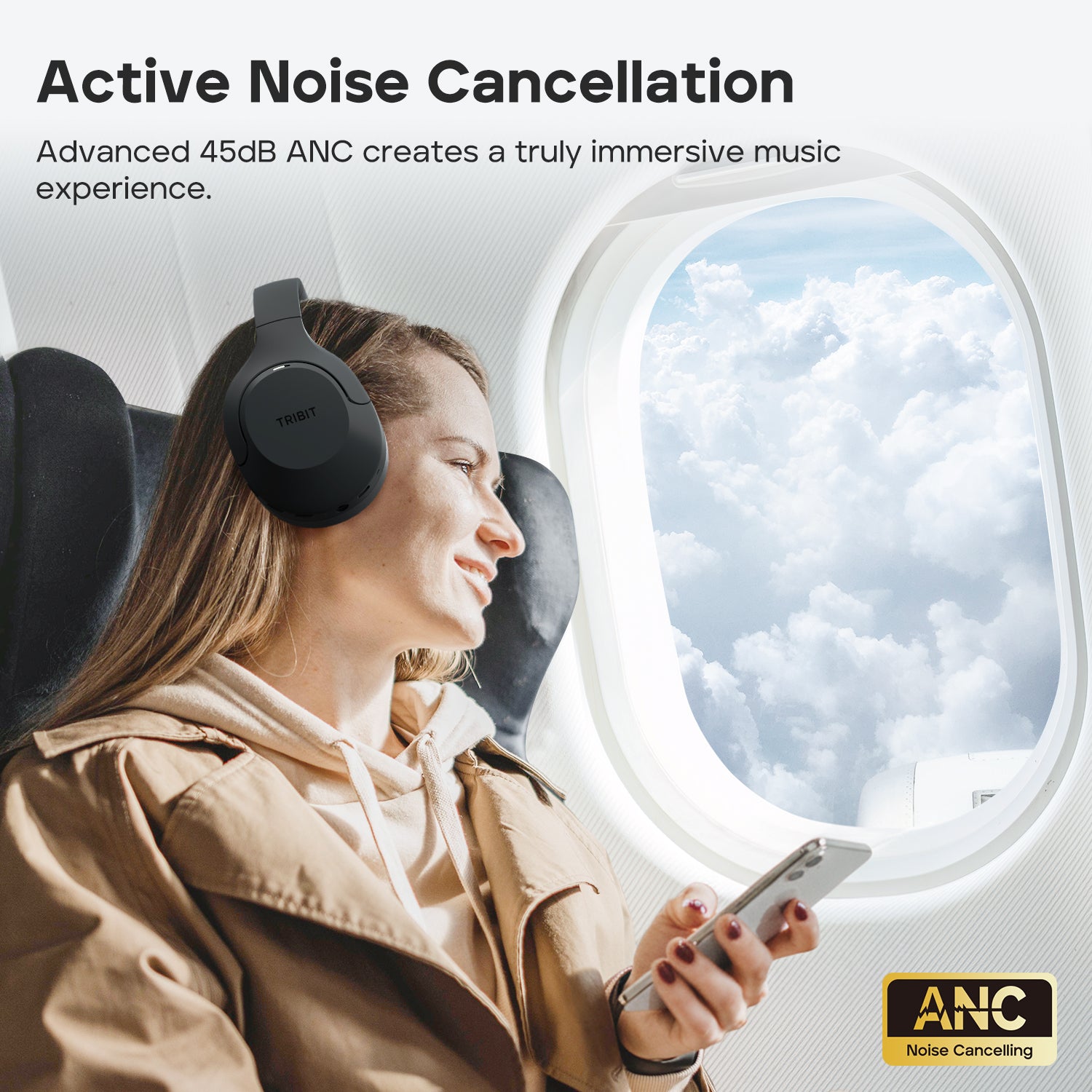 TRIBIT QuietPlus 81 Over-Ear Headphones